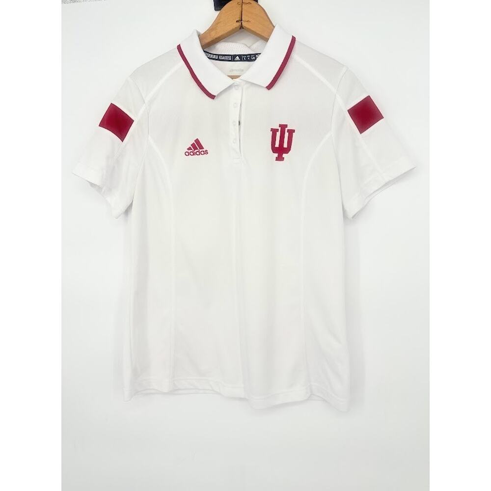 Indiana University Hoosiers Adidas‎ Climalite Polo Women's White Red Size Large